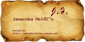Janecska Helén névjegykártya